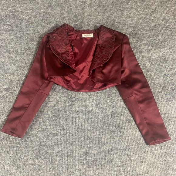 Bill Levkoff Jackets & Blazers - VTG Bill Levkoff Jacket Womens 36 Small Red‎ Balero Dress Coat Embroidered 80s